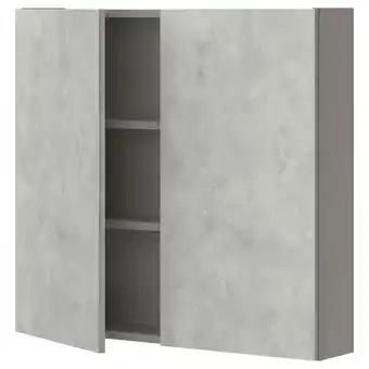 IKEA Enhet Wall cb w 2 shlvs/doors, grey/concrete effect, 80x17x75 cm offer