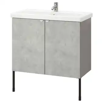 IKEA Enhet / tvÄllen Wash-basin cabinet with 2 doors, concrete effect/grey Pilkån tap, 84x43x87 cm offer