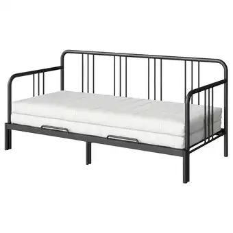 IKEA Fyresdal Day-bed with 2 mattresses, black/Åfjäll firm, 80x200 cm offer