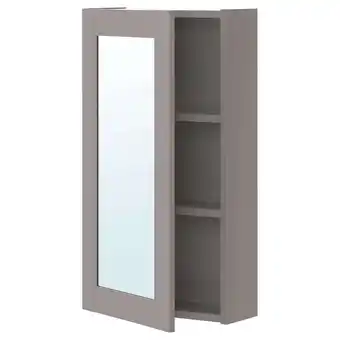 IKEA Enhet Mirror cabinet with 1 door, grey/grey frame, 40x17x75 cm offer