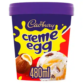 Sainsbury's Cadbury Creme Egg Ice Cream Tub 480ml offer