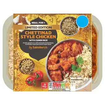 Sainsbury's Sainsbury's Chettinad Style Chicken Curry with Cumin Rice Ready Meal for 1 400g offer