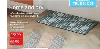Aldi Wool Rich Runner-doormat offer