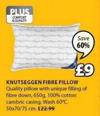 JYSK Knutseggen Fibre Pillow offer