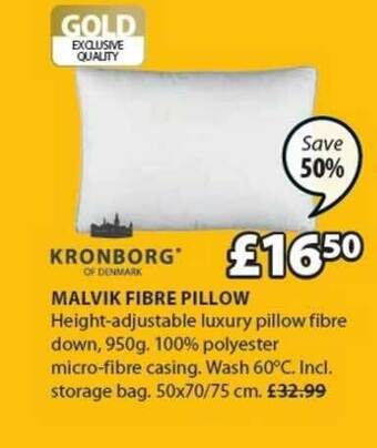 JYSK Malvik Fibre Pillow offer