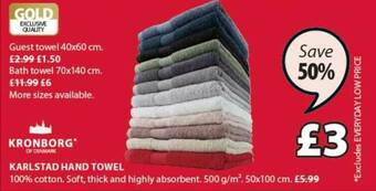 JYSK Karlstad Hand Towel offer