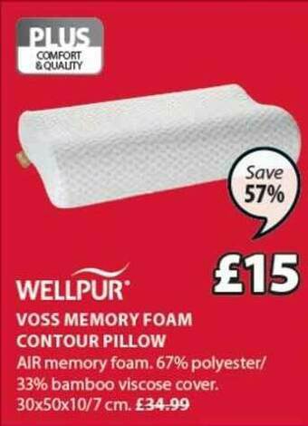 JYSK Voss Memory Foam Contour Pillow offer