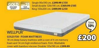 JYSK Gold F30-foam Mattress offer