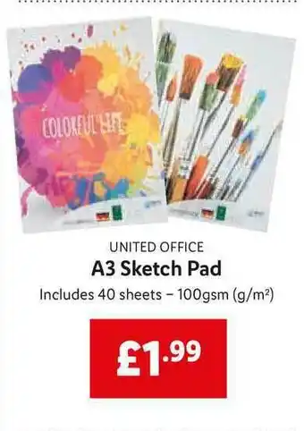 Lidl A3 Sketch Pad offer