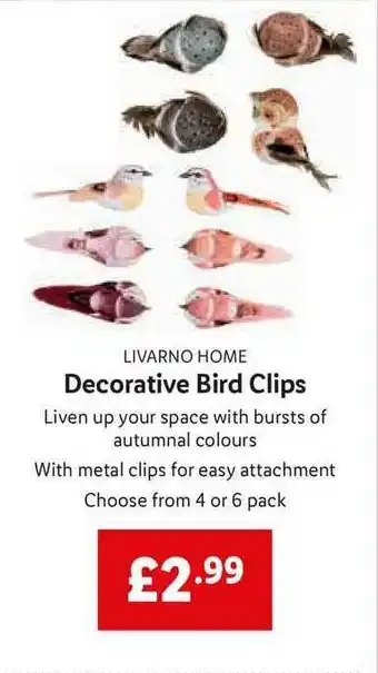 Lidl Livarno Home Decorative Bird Clips offer