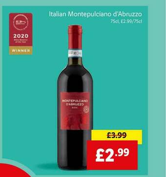 Lidl Italian Montepulciano D'abruzzo offer