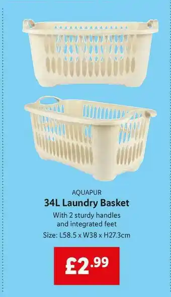 Lidl 34l Laundry Basket offer