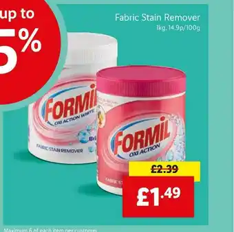 Lidl Fabric Stain Remover offer