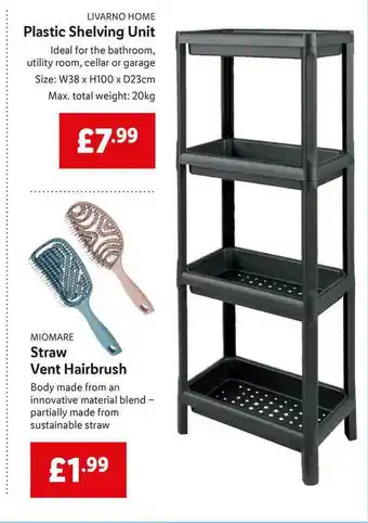 Lidl Plastic Shelving Unit, Straw Vent Hairbrush offer