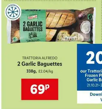 Lidl Trattoria Alfredo 2 Garlic Baguettes offer