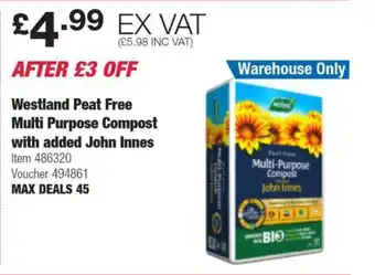 Costco Westland Peat Free Multi Purpose Compost with added John Innes offer