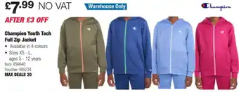 Costco Champion Youth Tech Full Zip Jacket offer
