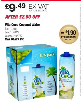 Costco Vita Coco Coconut Water offer