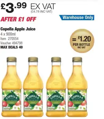 Costco Copella Apple Juice offer