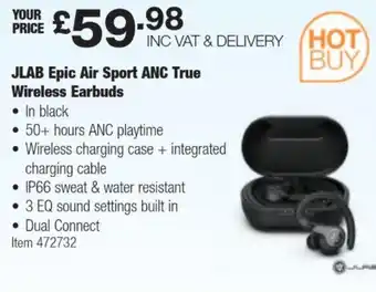 Costco JLAB Epic Air Sport ANC True Wireless Earbuds offer