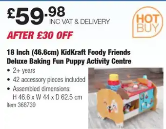 Costco 18 Inch (46.6cm) KidKraft Foody Friends Deluxe Baking Fun Puppy Activity Centre offer