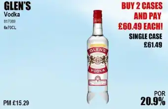 Bestway GLEN'S Vodka offer