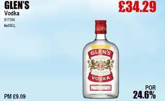 Bestway GLEN'S Vodka offer