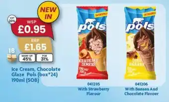 Monolith Ice Cream, Chocolate Glaze Pols (box*24) 190ml (SOB) offer