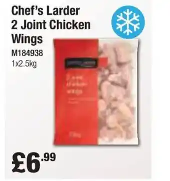 Booker Wholesale Chef's Larder 2 Joint Chicken Wings offer