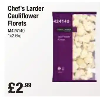 Booker Wholesale Chef's Larder Cauliflower Florets offer