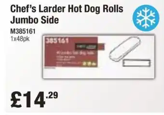 Booker Wholesale Chef's Larder Hot Dog Rolls Jumbo Side offer