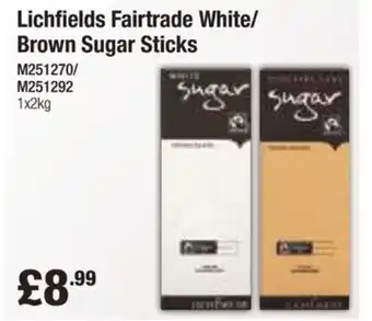 Booker Wholesale Lichfields Fairtrade White/ Brown Sugar Sticks offer