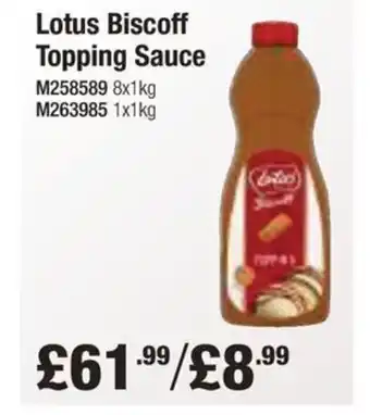 Booker Wholesale Lotus Biscoff Topping Sauce offer