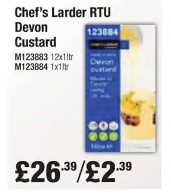 Booker Wholesale Chef's Larder RTU Devon Custard offer