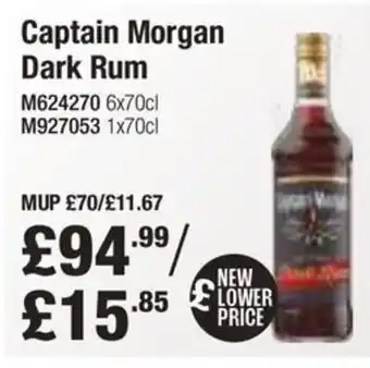 Booker Wholesale Captain Morgan Dark Rum offer