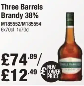 Booker Wholesale Three Barrels Brandy 38% offer