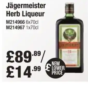 Booker Wholesale Jägermeister Herb Liqueur offer