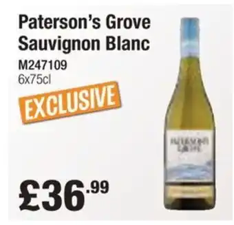 Booker Wholesale Paterson's Grove Sauvignon Blanc offer