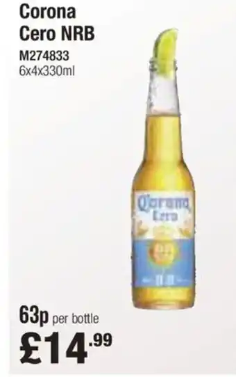 Booker Wholesale Corona Cero NRB offer