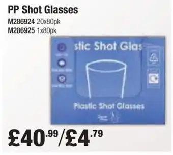 Booker Wholesale PP Shot Glasses offer