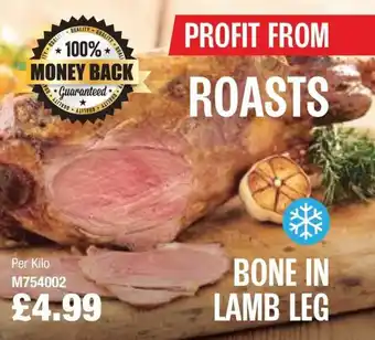 Booker Wholesale BONE IN LAMB LEG offer