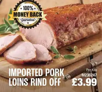 Booker Wholesale IMPORTED PORK LOINS RIND OFF offer