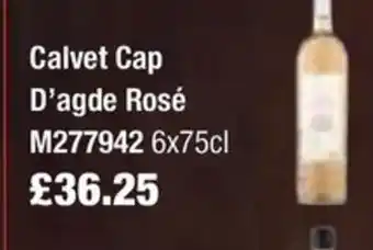 Booker Wholesale Calvet Cap D'agde Rosé offer