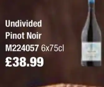 Booker Wholesale Undivided Pinot Noir offer