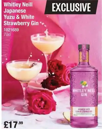 Booker Wholesale Whitley Neill Japanese Yuzu & White Strawberry Gin offer