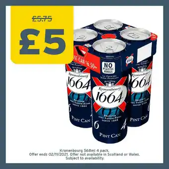 One Stop Kronenbourg 568ml 4 Pack offer
