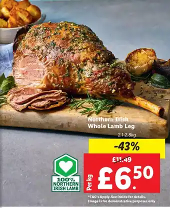 Lidl Northern Irish Whole Lamb Leg offer