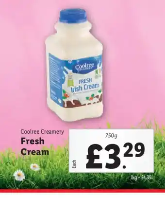 Lidl Coolree Creamery Fresh Cream offer