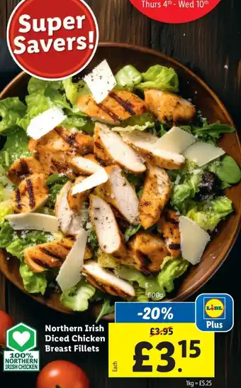 Lidl Northern Irish Diced Chicken Breast Fillets offer
