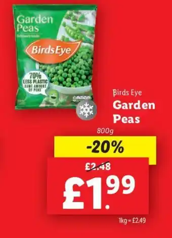 Lidl Birds Eye Garden Peas offer